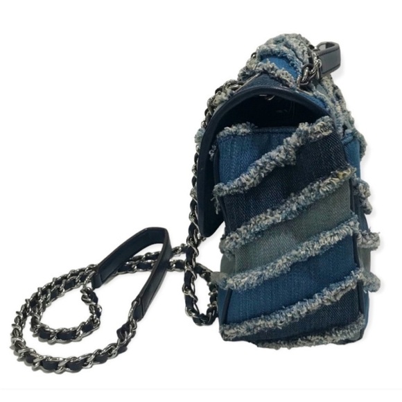 MICHAEL Michael Kors **EUC** Sloan Denim Large Chain Shoulder Bag, Multi Blue - Picture 9 of 10